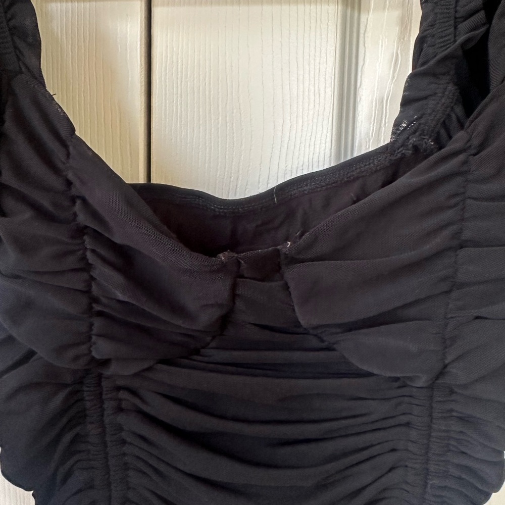 Black Ruched Women's Top - Picture 4 of 6